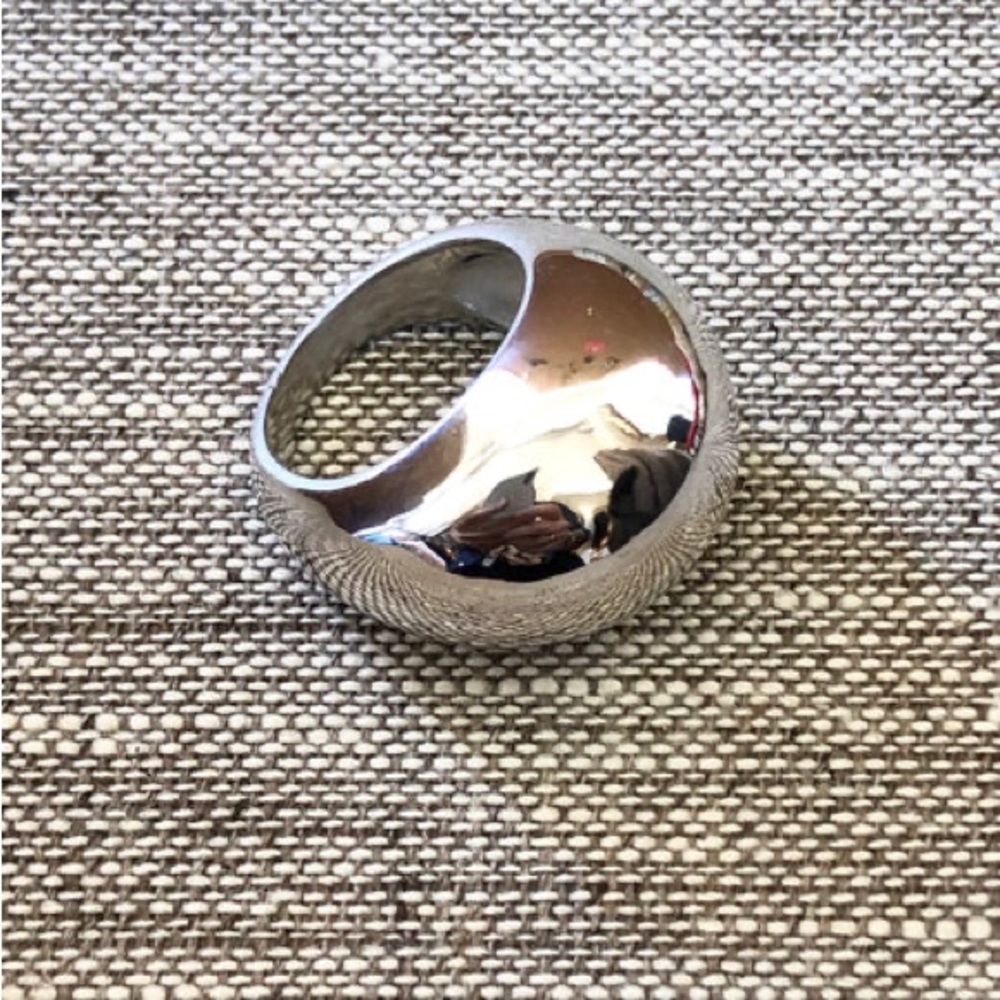 Commence NWOT Silver Metal Chunky Ring Minimalist Abstract Dome